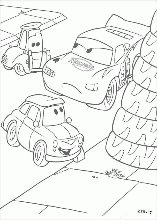 Plansa de colorat cu Cars pixar 1 1